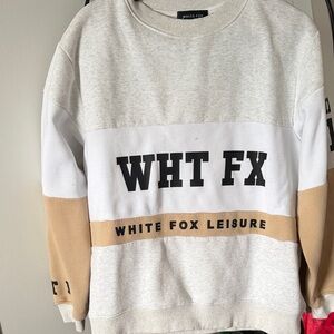 White Fox Boutique Colorblock Sweater - Cream, White, Tan